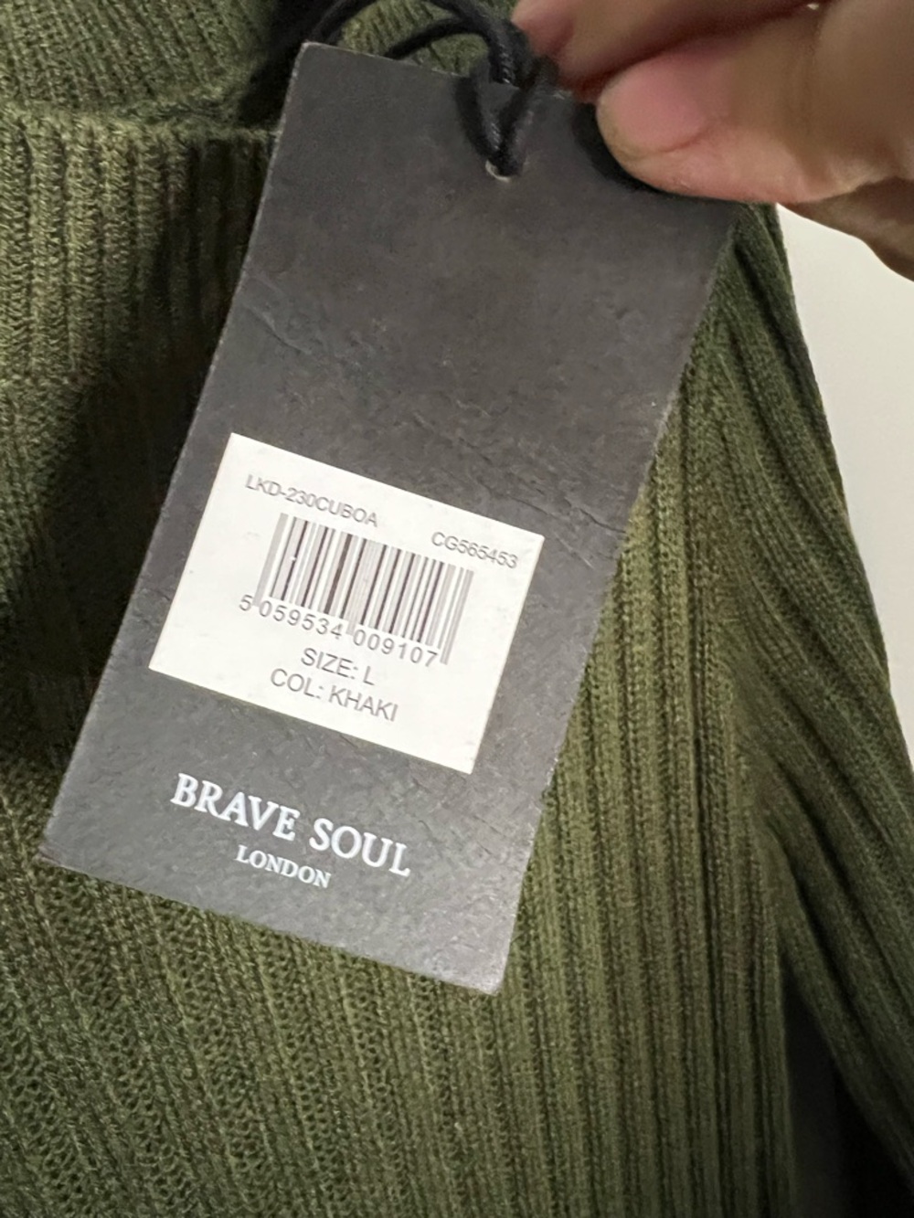 Brave Soul NWT Green Ribbed Sweater Side Slit Fitted MIDI Dress create - Picture 7 of 13